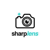 Camera With Eye Pupil For Photo Studio Logo Design Inspiration vector