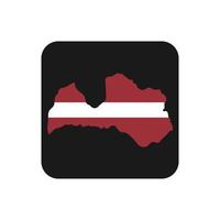 Latvia map silhouette with flag on black background vector