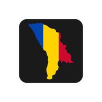 Moldova map silhouette with flag on black background vector