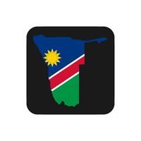 Namibia map silhouette with flag on black background vector