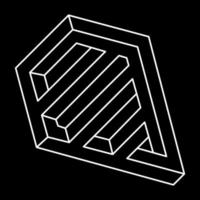 Impossible optical illusion shapes. Optical art. Impossible objects. Line art element. Geometric figures. vector