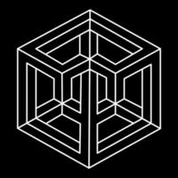 Impossible shapes. Web design elements. Optical illusion objects. Line design. Geometric figures. Optical art. vector