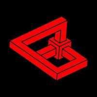 Illusion shapes. 3d geometry objects. Optical illusion figures. Sacred geometry. Modern logo. vector
