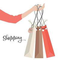 Shopping bags on a white background vector