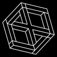 formas imposibles. figuras geometricas. elemento de diseño web. objetos de ilusión óptica. diseño de línea vector