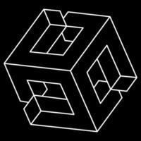 Impossible shapes. Web design element. Optical illusion object. Line design. Unreal geometric figures. Sacred geometry. vector