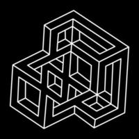 Geometric figures. Impossible shapes. Web design element. Optical illusion object. Line design. vector