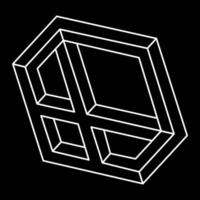 Impossible object. Line design. Impossible shapes. Optical illusion figures. Optical art. Sacred geometry. vector
