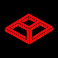 Paradox geometry. Logo. Optical illusion object. Sacred geometric figure. Optical art. Impossible shapes. vector