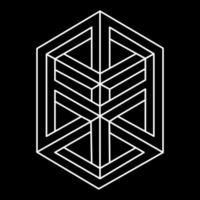 Impossible shapes logo design, optical illusion object. Optical art figures. Sacred geometry. vector