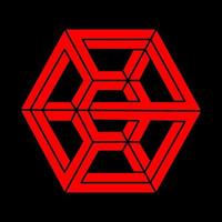 Illusion shapes. 3d geometry. Optical illusion figures. Sacred geometry. Modern logo. vector