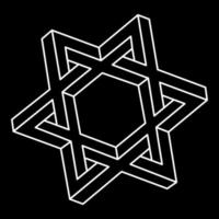 Impossible shape. Web design element. Optical illusion object. Line design. Unreal geometric figures. Sacred geometry. Optical art. vector