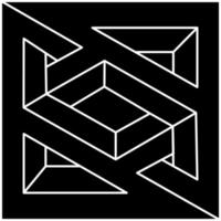 diseño de logotipo de formas imposibles, objeto de ilusión óptica. figura de arte óptico. arte lineal. vector