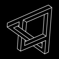 Impossible optical illusion shapes. Optical art object. Impossible figures. Line art. Geometry. vector