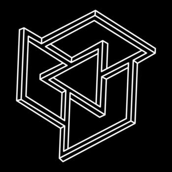 Impossible optical illusion shape. Optical art object. Impossible figure. Sacred geometry. vector