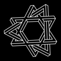 Impossible optical illusion shape. Optical art object. Impossible figure. Sacred geometry. vector