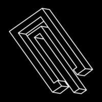 Impossible object. Optical illusion shapes. 3d vector illustration. Geometric figures.