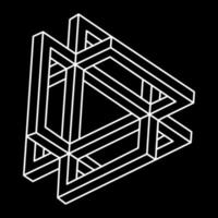 Optical illusion shape. Unreal geometry. Impossible object. Optical art figure. vector