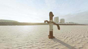 old rusty water pump at sunny day video