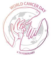 world cancer day holding hands design holding hands drawing vector