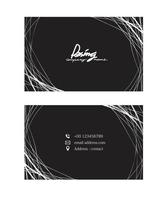 Elegant minimal modern business card design template mock up silver on black vector