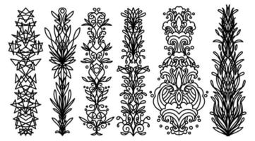 tatuaje arte gráficos flor dibujo y boceto en blanco y negro vector