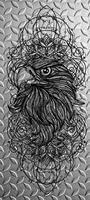 tatuaje boceto águila en blanco y negro vector