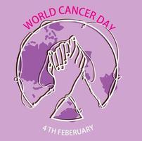 world cancer day design holding hands drawing vector