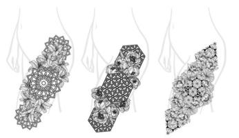 flowers art big size for Tattoo hand drawing sketch black and white vector