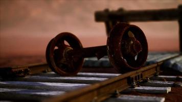 Abandoned railway tracks in the desert video