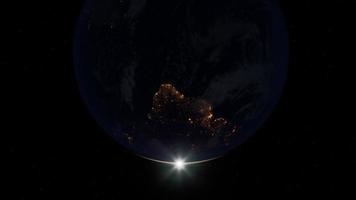 pianeta globo terrestre dall'orbita spaziale video