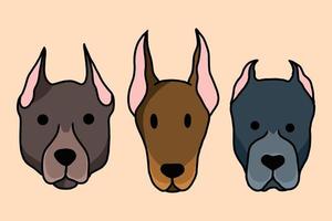 Set Cute Puppy Puppies Dog Pet Cartoon illustration vector