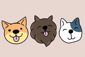 Set Cute Puppy Puppies Dog Pet Cartoon illustration vector