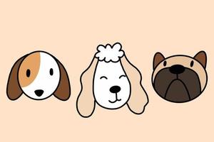establecer lindo cachorro cachorros perro mascota dibujos animados ilustración vector