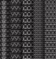 abstact pattern triangle black and white 5 set vector