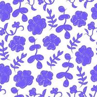 Seamless pattern with lilac and purple flowers vector