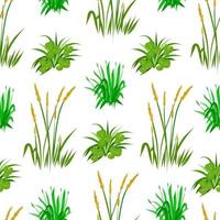 Seamless pattern with green herbs. vector