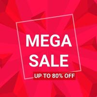 Mega Discount Banner Template Design for Clearance Sale, Special Offer Vector Illustration