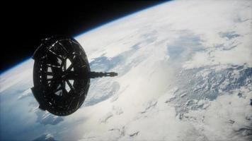 futuristic Space satellite orbiting the earth video