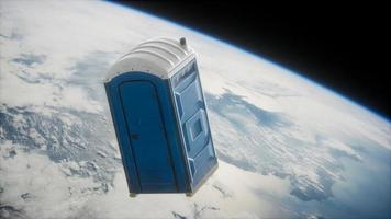 Portable street WC toilet cabin on Earth orbit video