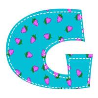 Illustration of a capital letter g in the patchwork style. vector