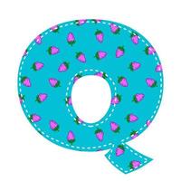 Illustration of a capital letter q in the patchwork style. vector