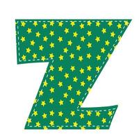 Illustration of a capital letter z in the patchwork style. vector