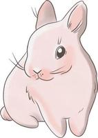 Cute pink little bunny illustration vector