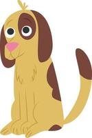 Cute cartoon dog sitting and looking up. vector