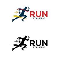 Run logo Vector Template , Run Man silhouette