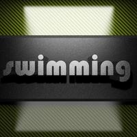 swimming word of iron on carbon photo