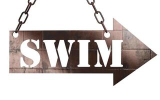 swim word on metal pointer photo