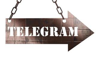 telegram word on metal pointer photo