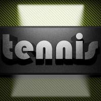 tennis word of iron on carbon photo